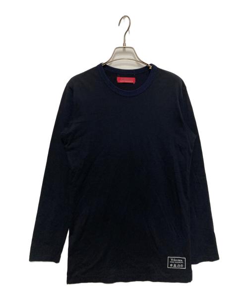 Y's for men（ワイズフォーメン）Y'S for men (ワイズフォーメン) ロングスリーブカットソー ネイビー×ブラック サイズ:2の古着・服飾アイテム