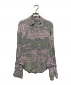 DIESELディーゼル）の古着「総柄シャツ」｜ラベンダー