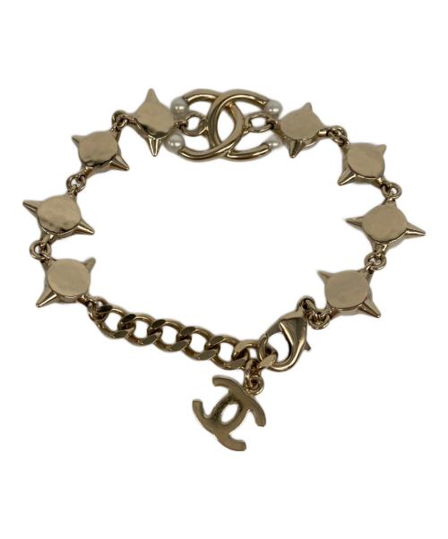 CHANEL（シャネル）CHANEL (シャネル) ココマーク メタル ストラス コスチューム パール ブレスレット ゴールド サイズ:表記無しの古着・服飾アイテム