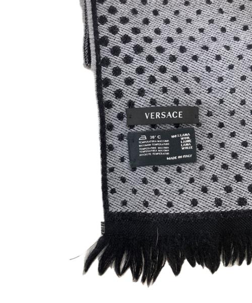 VERSACE（ヴェルサーチェ）VERSACE (ヴェルサーチェ) ウールマフラー ブラックの古着・服飾アイテム