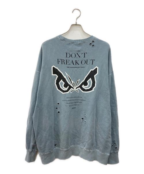 PARADOX（パラドックス）PARADOX (パラドックス) BADBOYPRDX ダメージスウェット ブルー サイズ:Lの古着・服飾アイテム