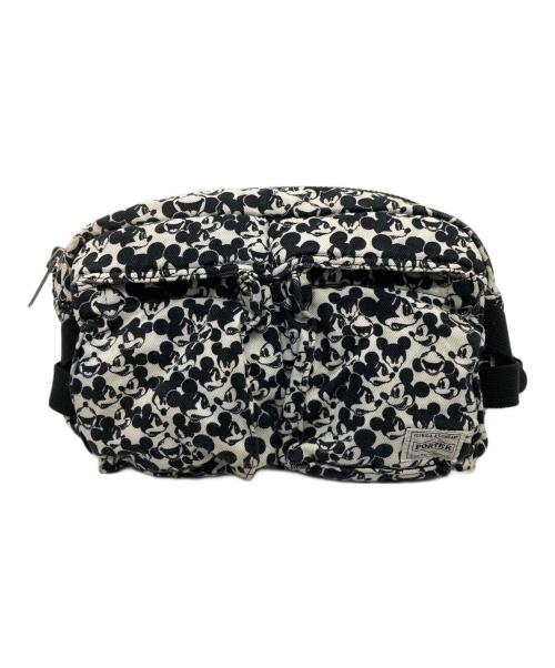 PORTER（ポーター）PORTER (ポーター) DISNEY (ディズニー) BEAMS (ビームス) タンカーボディーバッグ ホワイト×ブラック サイズ:表記無しの古着・服飾アイテム