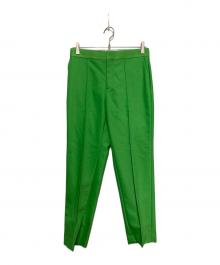 DRAWER（ドゥロワー）の古着「フロントステッチテーパードパンツ」｜グリーン