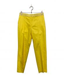 DRAWER（ドゥロワー）の古着「フロントステッチテーパードパンツ」｜イエロー