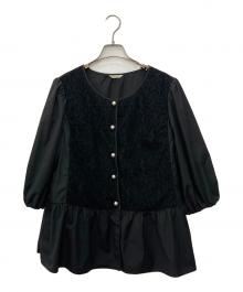 Rose Tiara（ローズティアラ）の古着「切替ブラウス」｜ブラック