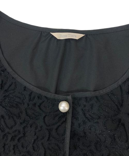 Rose Tiara（ローズティアラ）Rose Tiara (ローズティアラ) 切替ブラウス ブラック サイズ:Lの古着・服飾アイテム