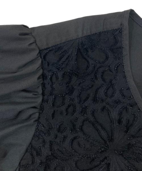 Rose Tiara（ローズティアラ）Rose Tiara (ローズティアラ) 切替ブラウス ブラック サイズ:Lの古着・服飾アイテム