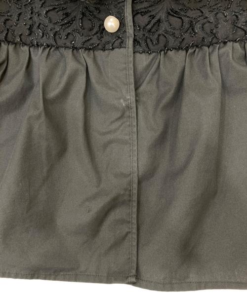 Rose Tiara（ローズティアラ）Rose Tiara (ローズティアラ) 切替ブラウス ブラック サイズ:Lの古着・服飾アイテム