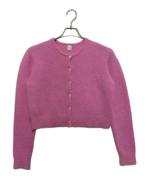 moose's（ムース）moose's (ムース) アルパカ混カーディガン ピンク サイズ:Fの古着・服飾アイテム