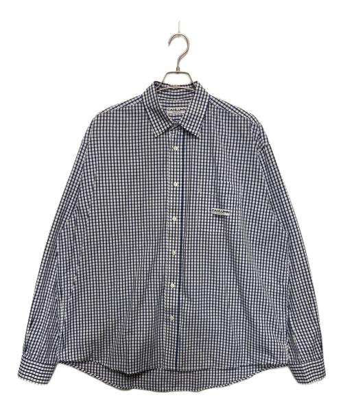 CAHLUMN（カウラム）CAHLUMN (カウラム) ギンガムチェックシャツ ブルー サイズ:XLの古着・服飾アイテム