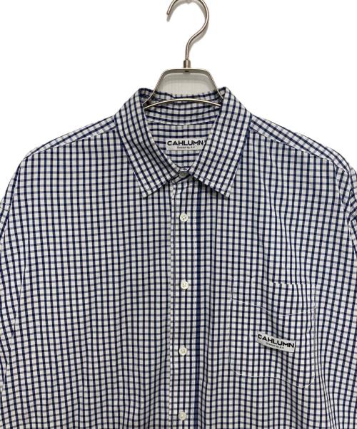 CAHLUMN（カウラム）CAHLUMN (カウラム) ギンガムチェックシャツ ブルー サイズ:XLの古着・服飾アイテム