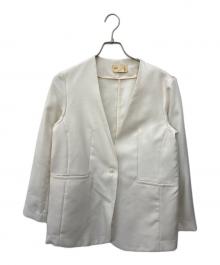 nano・universe（ナノ・ユニバース）の古着「ノーカラージャケット」｜ホワイト