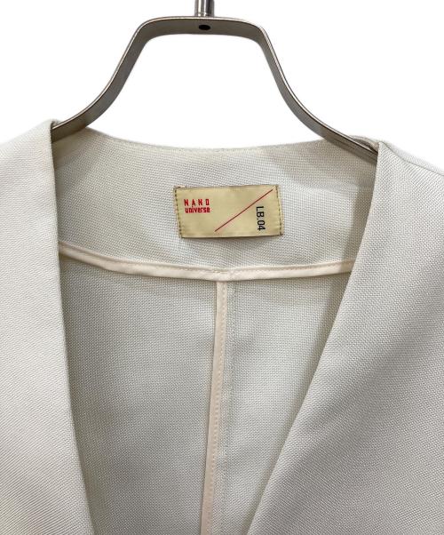 nano・universe（ナノ・ユニバース）nano・universe (ナノ・ユニバース) ノーカラージャケット ホワイト サイズ:Freeの古着・服飾アイテム