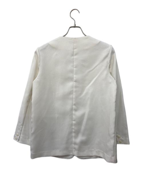 nano・universe（ナノ・ユニバース）nano・universe (ナノ・ユニバース) ノーカラージャケット ホワイト サイズ:Freeの古着・服飾アイテム