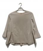 green label relaxingグリーンレーベルリラクシング）の古着「VERYコラボパウドレ ペプラム ブラウス」｜ベージュ