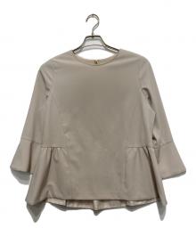 green label relaxing（グリーンレーベルリラクシング）の古着「VERYコラボパウドレ ペプラム ブラウス」｜ベージュ