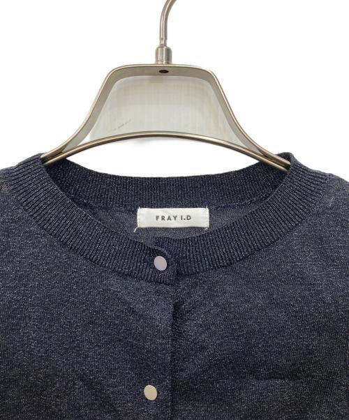 FRAY ID（フレイ アイディー）FRAY ID (フレイ アイディー) ギャザーバルーンパフスリーブシアーカーディガン ブラック サイズ:Free 未使用品の古着・服飾アイテム