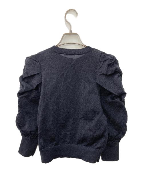 FRAY ID（フレイ アイディー）FRAY ID (フレイ アイディー) ギャザーバルーンパフスリーブシアーカーディガン ブラック サイズ:Free 未使用品の古着・服飾アイテム