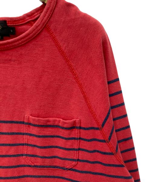 RRL（ダブルアールエル）RRL (ダブルアールエル) ボーダーカットソー レッド サイズ:Ｓの古着・服飾アイテム