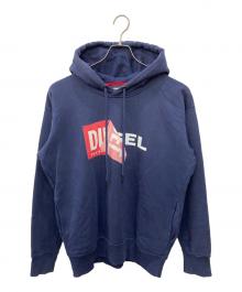 DIESEL（ディーゼル）の古着「デザインロゴ　プルオーバーパーカー」｜ネイビー