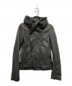 KATHARINE HAMNETTキャサリンハムネット）の古着「レザージャケット」｜ブラック