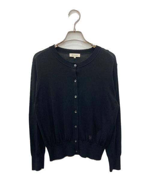 CB CRESTBRIDGE（シービークレストブリッジ）CB CRESTBRIDGE (シービークレストブリッジ) クルーネックカーディガン ブラック サイズ:Ｍの古着・服飾アイテム