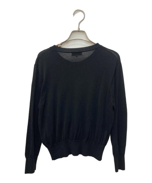 CB CRESTBRIDGE（シービークレストブリッジ）CB CRESTBRIDGE (シービークレストブリッジ) クルーネックカーディガン ブラック サイズ:Ｍの古着・服飾アイテム