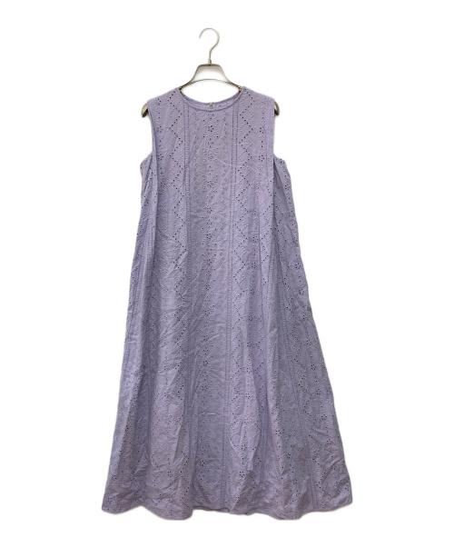 BLUE LABEL CRESTBRIDGE（ブルーレーベルクレストブリッジ）BLUE LABEL CRESTBRIDGE (ブルーレーベルクレストブリッジ) エンブロイダリーレースマキシワンピース ブルー サイズ:Mの古着・服飾アイテム