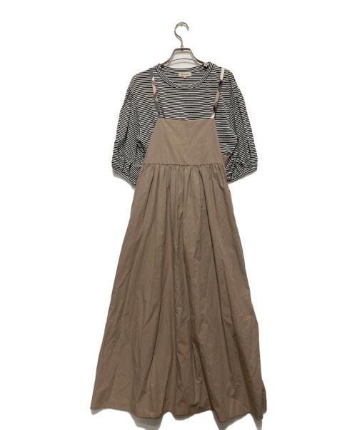 CB CRESTBRIDGE（シービークレストブリッジ）CB CRESTBRIDGE (シービークレストブリッジ) キャミソールワンピース トップス セット ベージュ サイズ:Sの古着・服飾アイテム