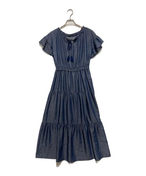 BLUE LABEL CRESTBRIDGE（ブルーレーベルクレストブリッジ）BLUE LABEL CRESTBRIDGE (ブルーレーベルクレストブリッジ) ブラウスワンピース インディゴ サイズ:Ⅿの古着・服飾アイテム