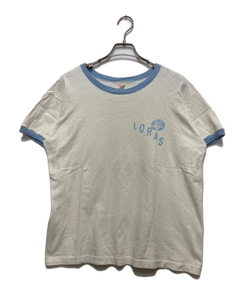 Champion（チャンピオン）Champion (チャンピオン) リンガーTシャツ ホワイト×ブルー サイズ:Lの古着・服飾アイテム