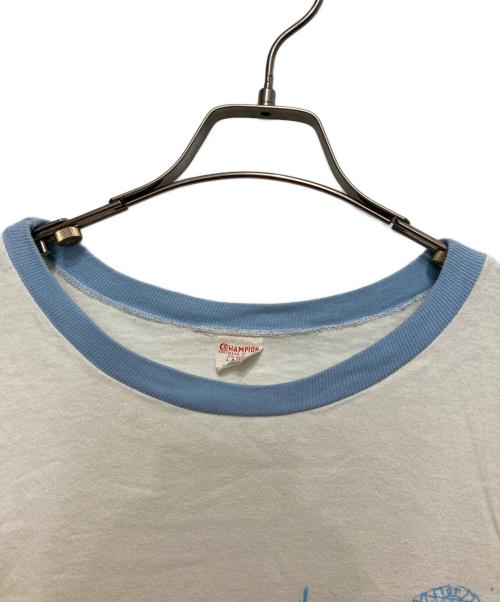 Champion（チャンピオン）Champion (チャンピオン) リンガーTシャツ ホワイト×ブルー サイズ:Lの古着・服飾アイテム
