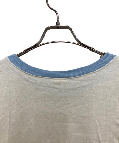 Champion（チャンピオン）Champion (チャンピオン) リンガーTシャツ ホワイト×ブルー サイズ:Lの古着・服飾アイテム