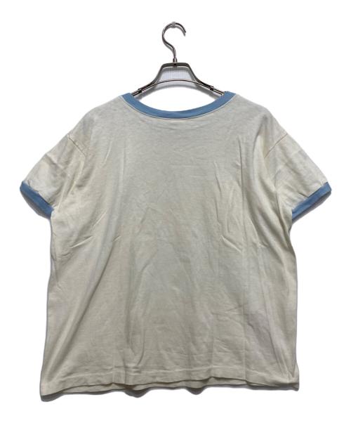 Champion（チャンピオン）Champion (チャンピオン) リンガーTシャツ ホワイト×ブルー サイズ:Lの古着・服飾アイテム