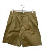 AURALEEオーラリー）の古着「Finx Chambray Gabardine Wide Shorts」｜ブラウン