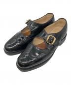 SANDERS×UNITED ARROWSサンダース×ユナイテッドアローズ）の古着「別注パテントレザーストラップシューズ」｜ブラック