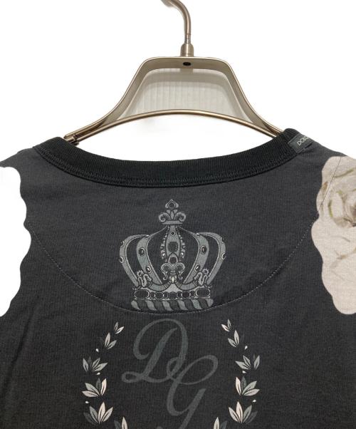 DOLCE & GABBANA（ドルチェ＆ガッバーナ）DOLCE & GABBANA (ドルチェ＆ガッバーナ) 花柄プリントTシャツ ブラック サイズ:48の古着・服飾アイテム