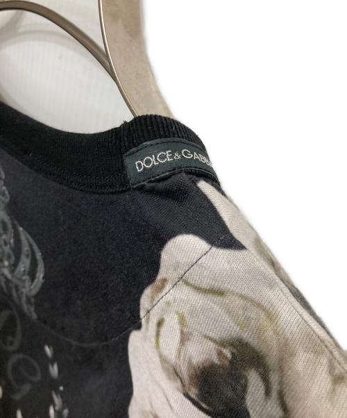 DOLCE & GABBANA（ドルチェ＆ガッバーナ）DOLCE & GABBANA (ドルチェ＆ガッバーナ) 花柄プリントTシャツ ブラック サイズ:48の古着・服飾アイテム