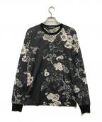 DOLCE & GABBANAドルチェ＆ガッバーナ）の古着「花柄プリントロングスリーブカットソー」｜ブラック
