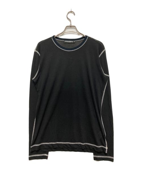 DOLCE & GABBANA（ドルチェ＆ガッバーナ）DOLCE & GABBANA (ドルチェ＆ガッバーナ) シアーロングスリーブカットソー ブラック サイズ:46の古着・服飾アイテム