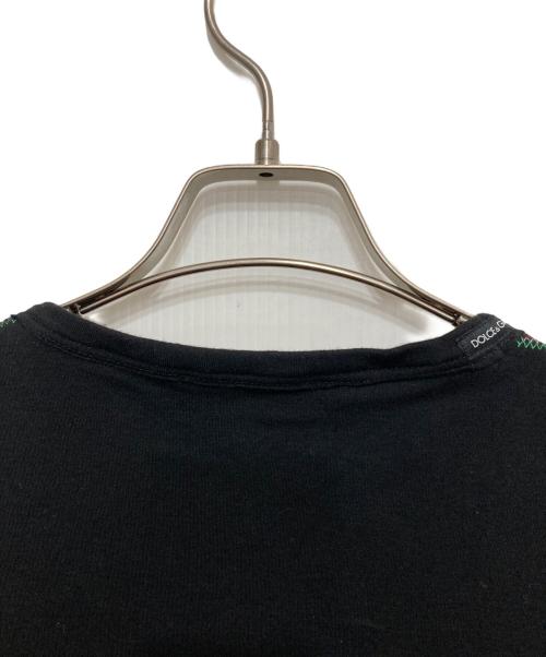 DOLCE & GABBANA（ドルチェ＆ガッバーナ）DOLCE & GABBANA (ドルチェ＆ガッバーナ) ロゴワッペンVネックTシャツ ブラック サイズ:50の古着・服飾アイテム