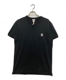 DOLCE & GABBANA（ドルチェ＆ガッバーナ）の古着「ロゴワッペンVネックTシャツ」｜ブラック