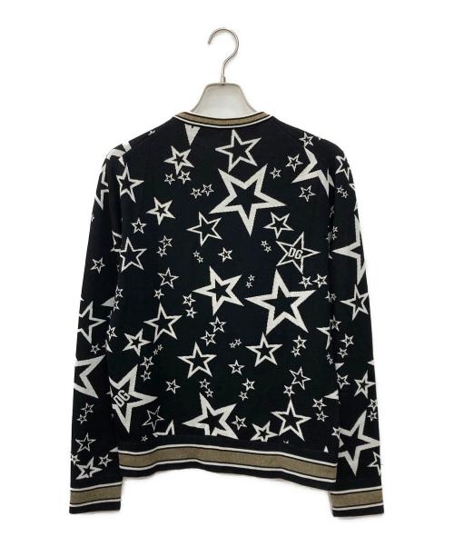 DOLCE & GABBANA（ドルチェ＆ガッバーナ）DOLCE & GABBANA (ドルチェ＆ガッバーナ) スターグラフィックデザインニット ブラック サイズ:SIZE 48の古着・服飾アイテム