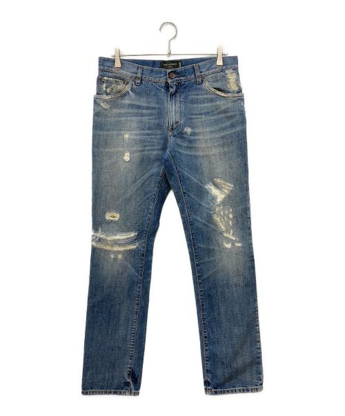 DOLCE & GABBANA（ドルチェ＆ガッバーナ）DOLCE & GABBANA (ドルチェ＆ガッバーナ) リペア加工ジーンズ インディゴ サイズ:SIZE 48の古着・服飾アイテム