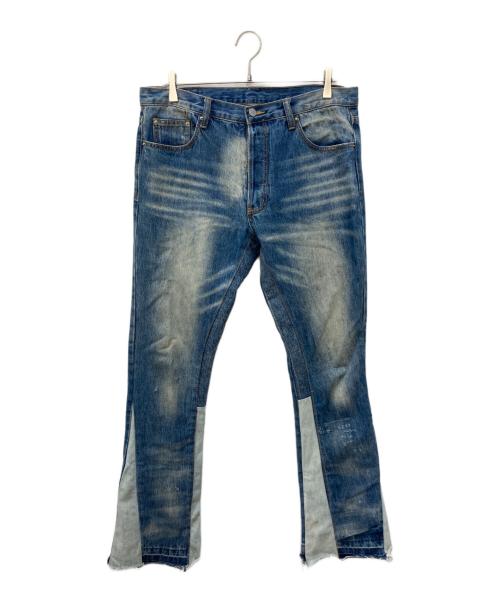 mnml（ミニマル）mnml (ミニマル) ドッキングフレアデニムパンツ インディゴ サイズ:32の古着・服飾アイテム