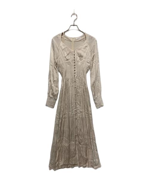 FRAY ID（フレイ アイディー）FRAY ID (フレイ アイディー) デコルテダイヤネックサテンワンピース アイボリー サイズ:SIZE0の古着・服飾アイテム