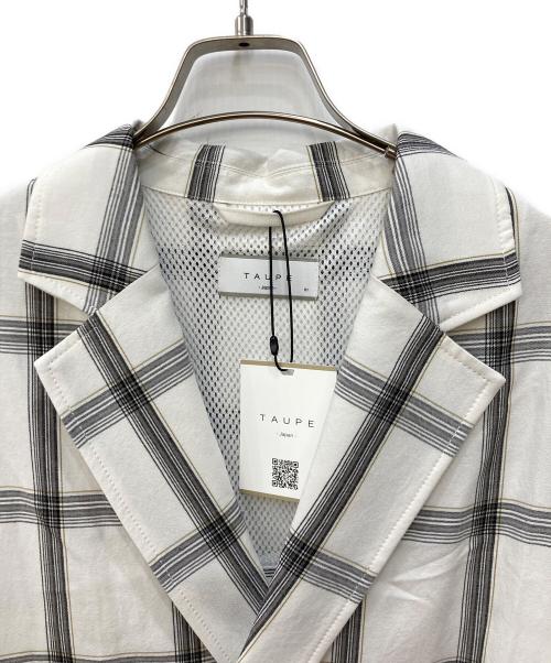 taupe（トープ）TAUPE (トープ) リネンチェックハーフスリーブジャケット アイボリー サイズ:1 未使用品の古着・服飾アイテム