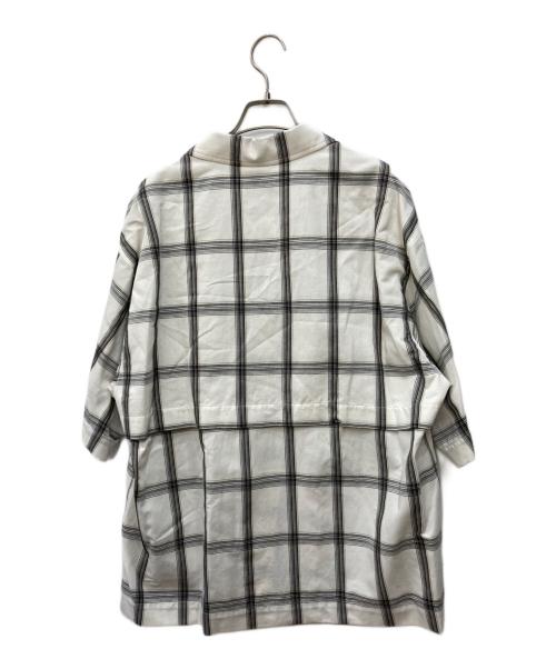 taupe（トープ）TAUPE (トープ) リネンチェックハーフスリーブジャケット アイボリー サイズ:1 未使用品の古着・服飾アイテム