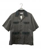 taupeトープ）の古着「ヘアラインシャンブレーS/Sキューバシャツ」｜グレー
