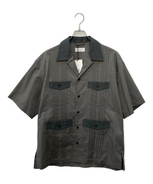 taupe（トープ）TAUPE (トープ) ヘアラインシャンブレーS/Sキューバシャツ グレー サイズ:SIZE 3 未使用品の古着・服飾アイテム